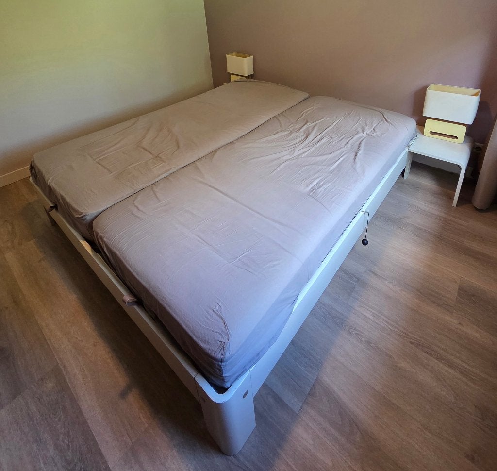 Auping Auronde 2-persoons bed, Huis en Inrichting, Slaapkamer | Bedden, Ophalen, Wit, Tweepersoons, 180 cm