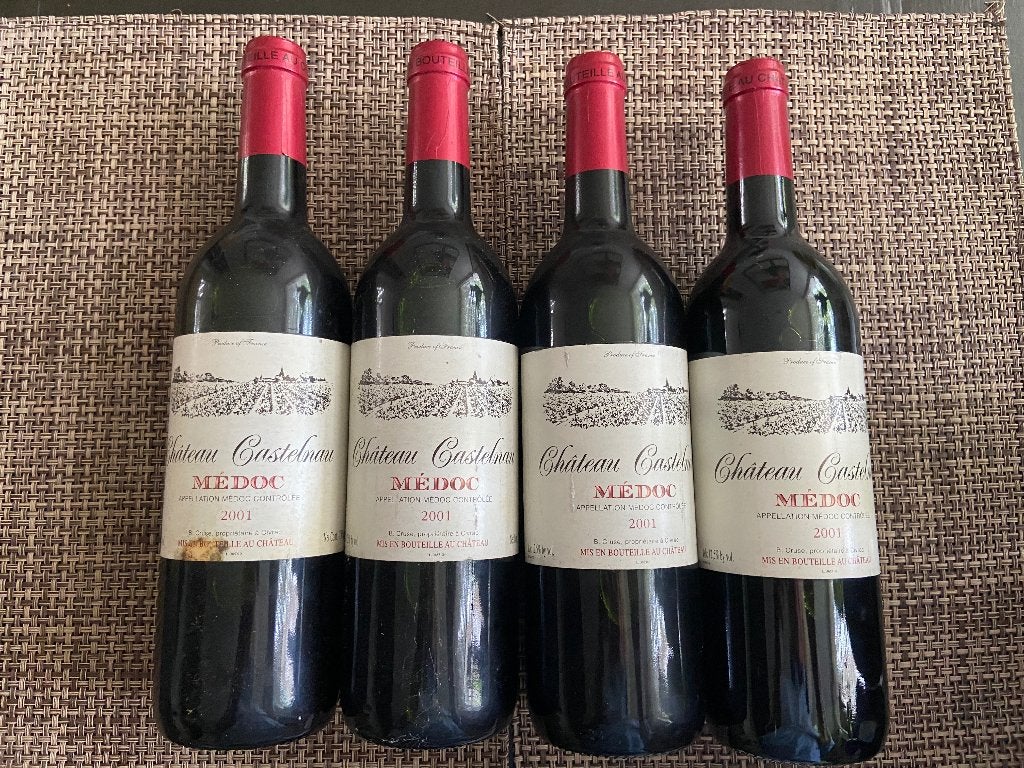 Chateau Castelnau Grand Vin de Bordeux 2001 Médoc, Frankrijk, Ophalen of Verzenden, Zo goed als nieuw, Rode wijn