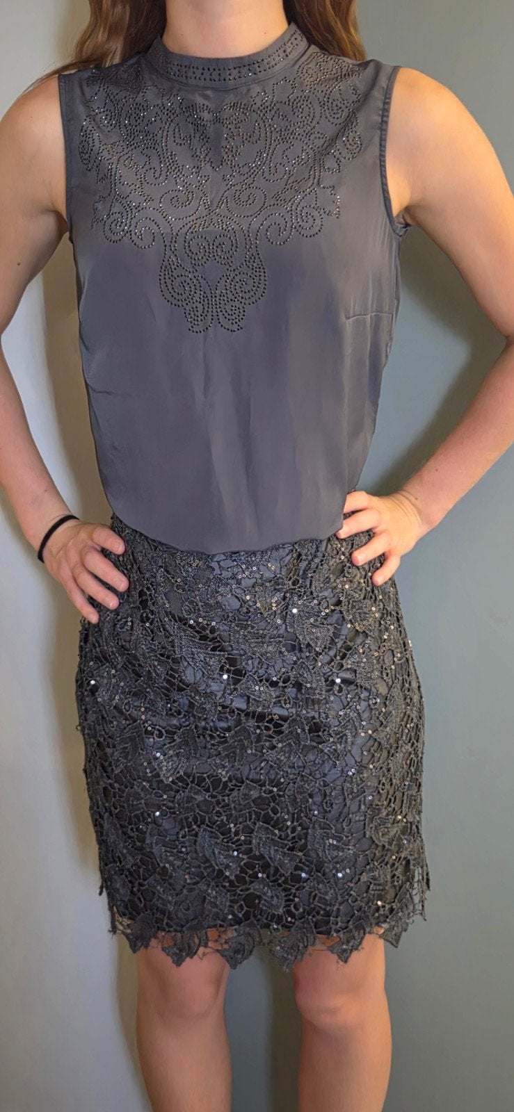Dames setje. Danes rok met top., H&M, Ophalen of Verzenden, Zo goed als nieuw, Zonder mouw