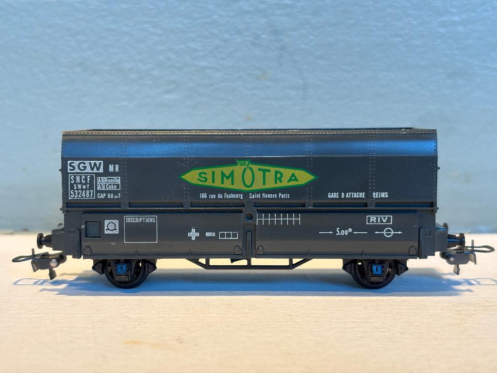 Vintage Hornby ACHO 7090 Simotra kolenwagon, Hobby en Vrije tijd, Modeltreinen | H0, Overige merken, Gelijkstroom of Wisselstroom