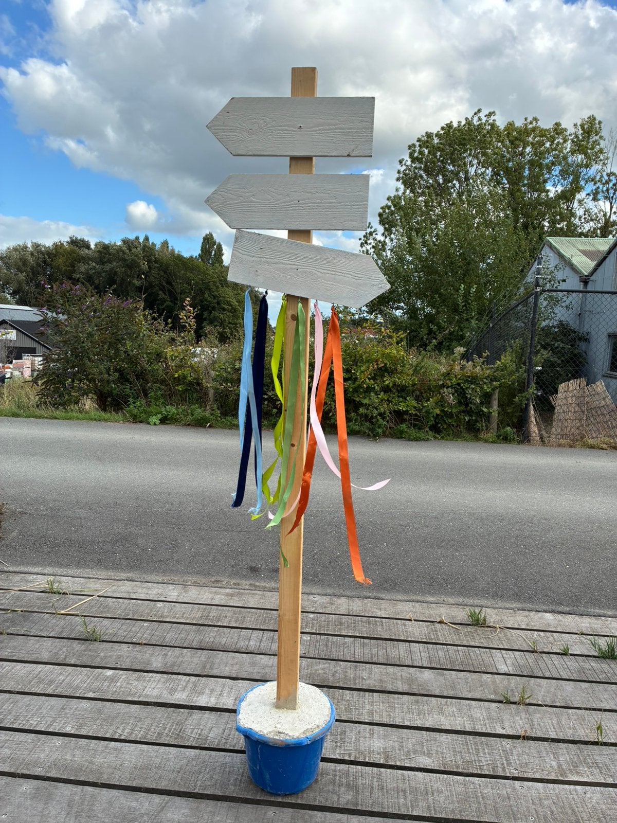 Wegwijzer bruiloft decoratie wedding, Hobby en Vrije tijd, Ophalen, Zo goed als nieuw, Versiering, Geboorte of Huwelijk
