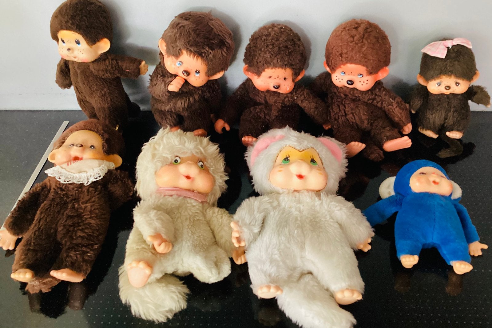 Vintage verzameling Monchhichi aapjes,ook zeldzame,Sekiguchi, Verzamelen, Ophalen, Gebruikt