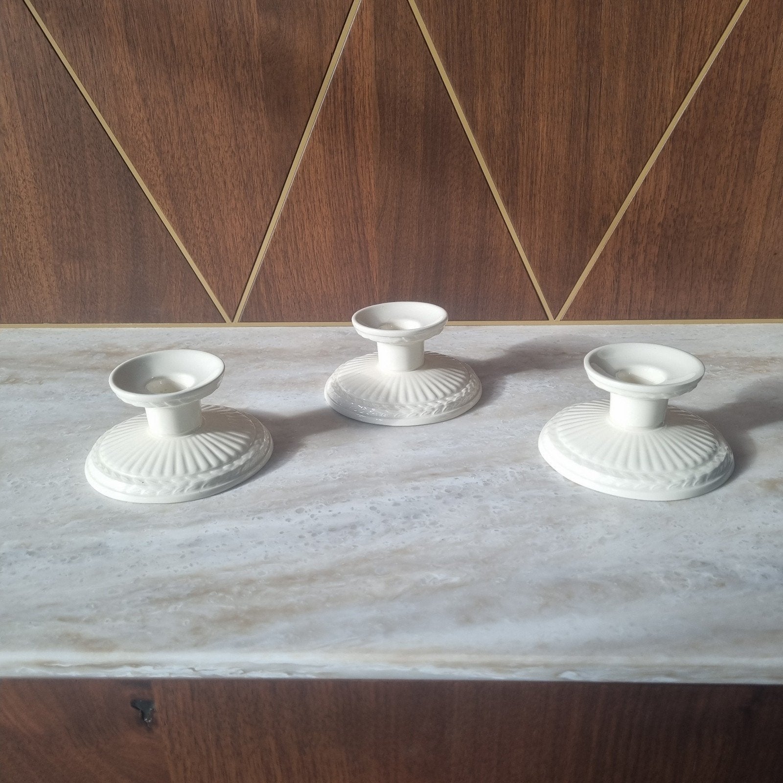 Wedgwood Edme lage kandelaars, 3 stuks, Ophalen of Verzenden