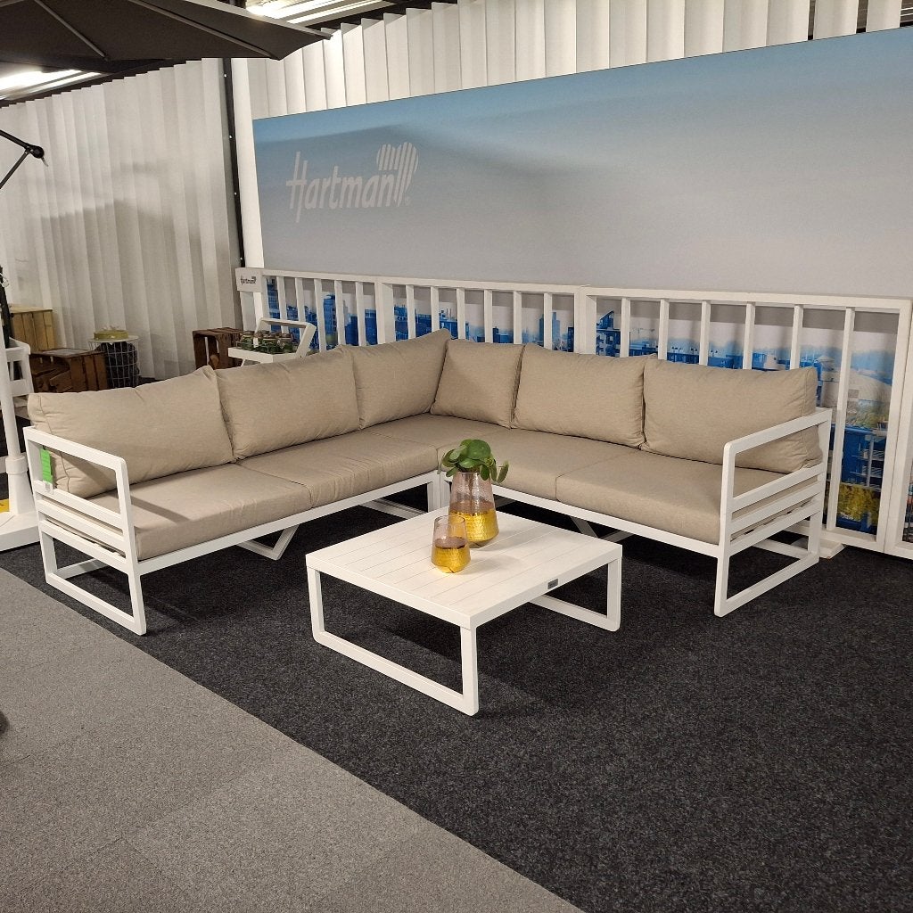 loungeset wit aluminium, Tuin en Terras, Tuinsets en Loungesets, Ophalen, 5 zitplaatsen, Bank, Loungeset