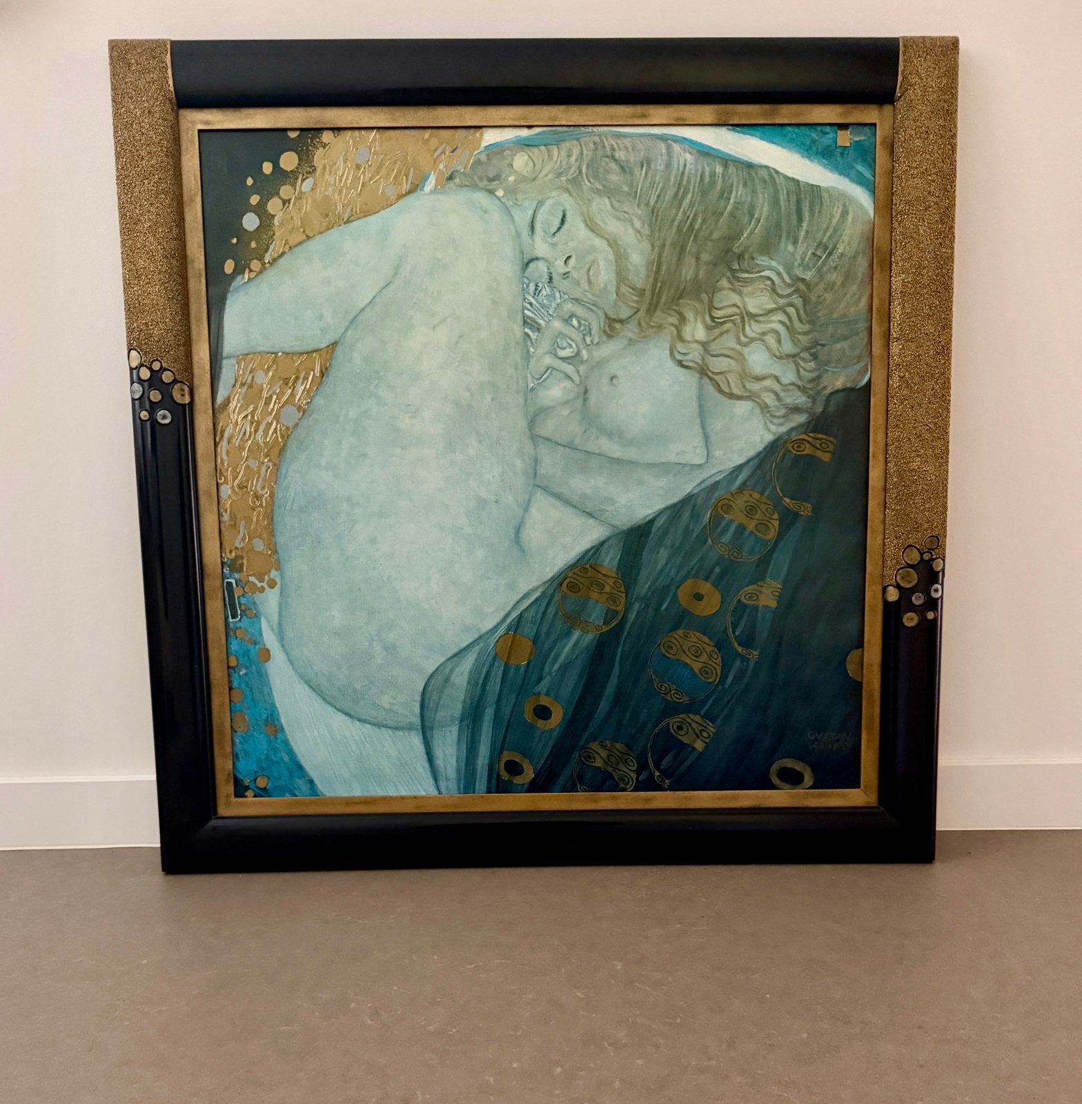 Prachtige Vintage Reproductie ‘Danaë’ (Gustav Klimt), Antiek en Kunst, Kunst | Schilderijen | Klassiek, Portret of Personen, Overige stijlen