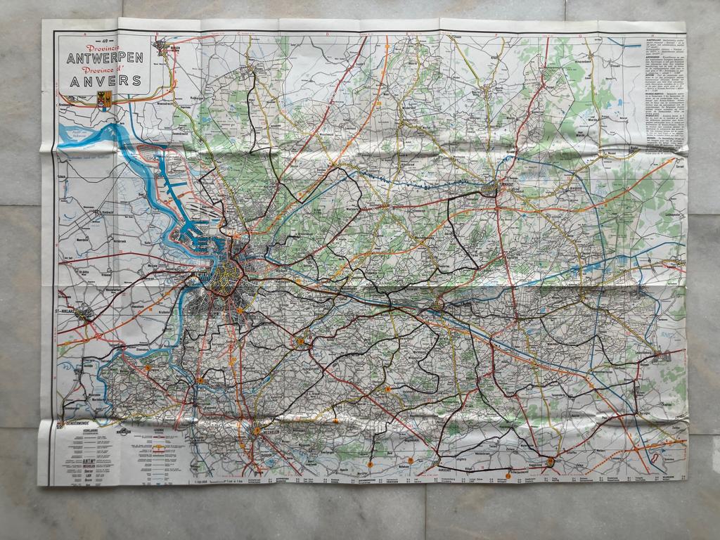 Plattegrond Provincie Antwerpen zonder index, Gelezen, Overige typen, Ophalen of Verzenden, België of Luxemburg