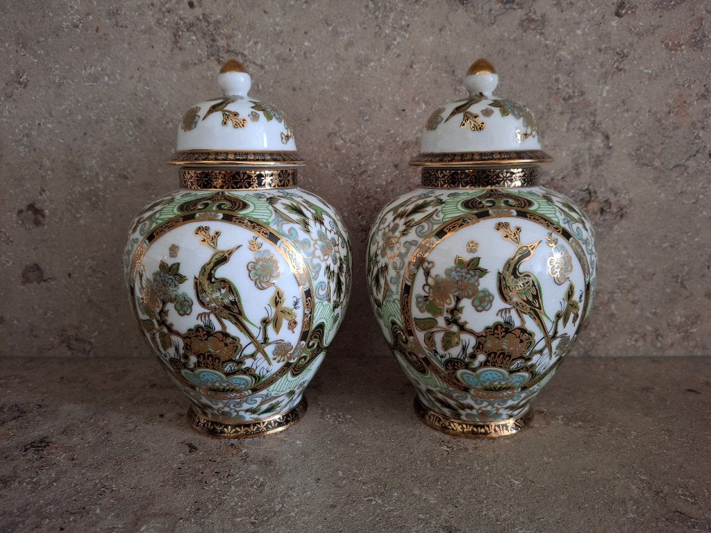 2 Chinese vaasjes met deksel, Ophalen of Verzenden, Zo goed als nieuw