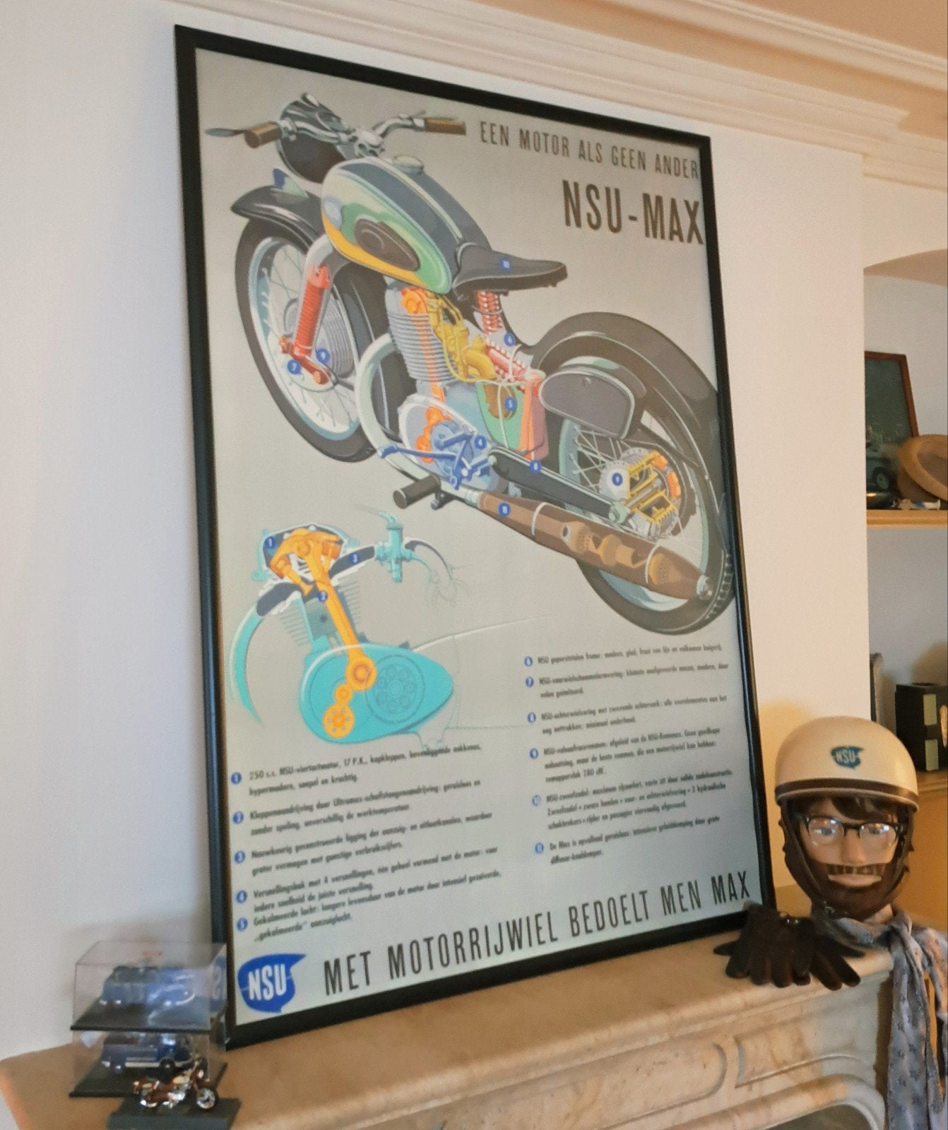 NSU MAX Poster 85x120cm Repro, Rechthoekig Staand, Deurposter of groter, Nieuw, Ophalen of Verzenden