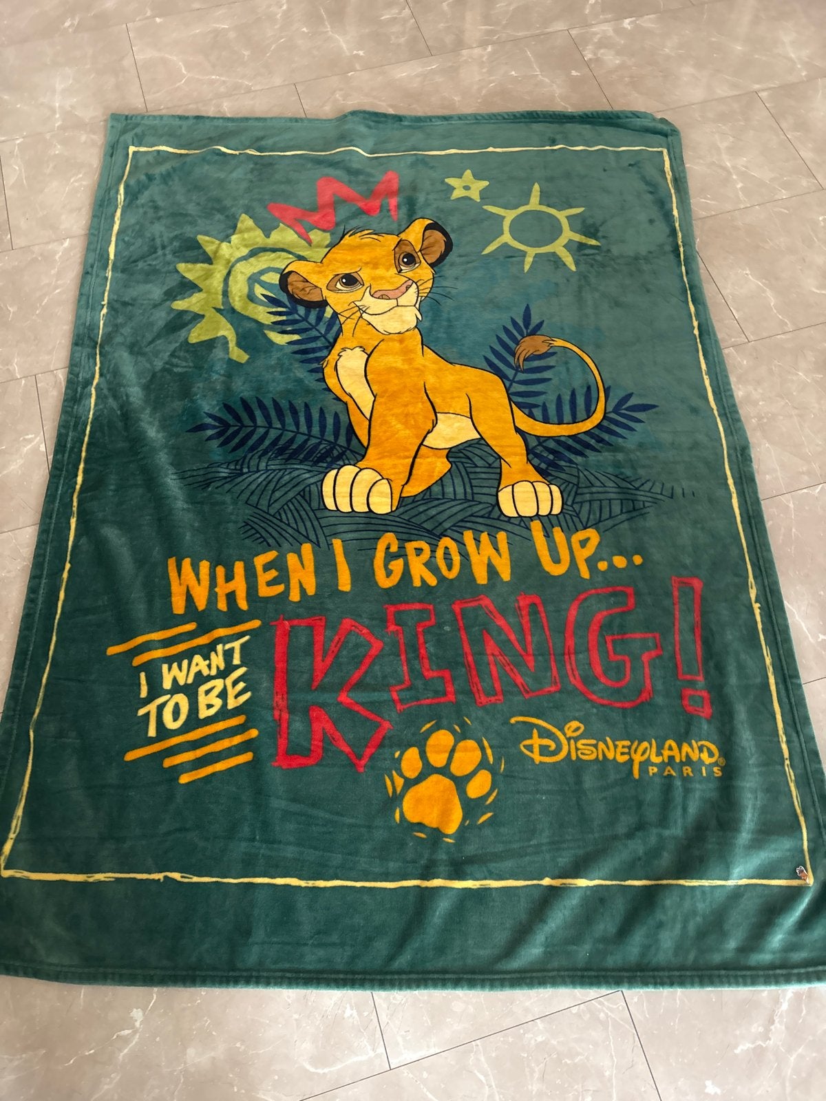 Disney Lion King Deken - Simba 'I Want To Be King', Huis en Inrichting, Ophalen of Verzenden, Overige merken, Polyester, Groen