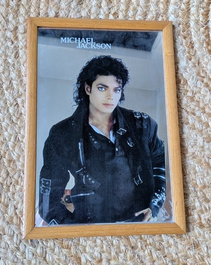 Vintage Michael Jackson spiegel Bad, Ophalen of Verzenden, Zo goed als nieuw, Gebruiksvoorwerp