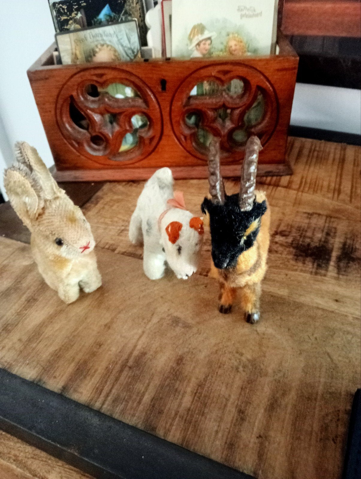 Oude (Steiff)dieren...mooie staat...3 stuks, Antiek en Kunst, Ophalen of Verzenden