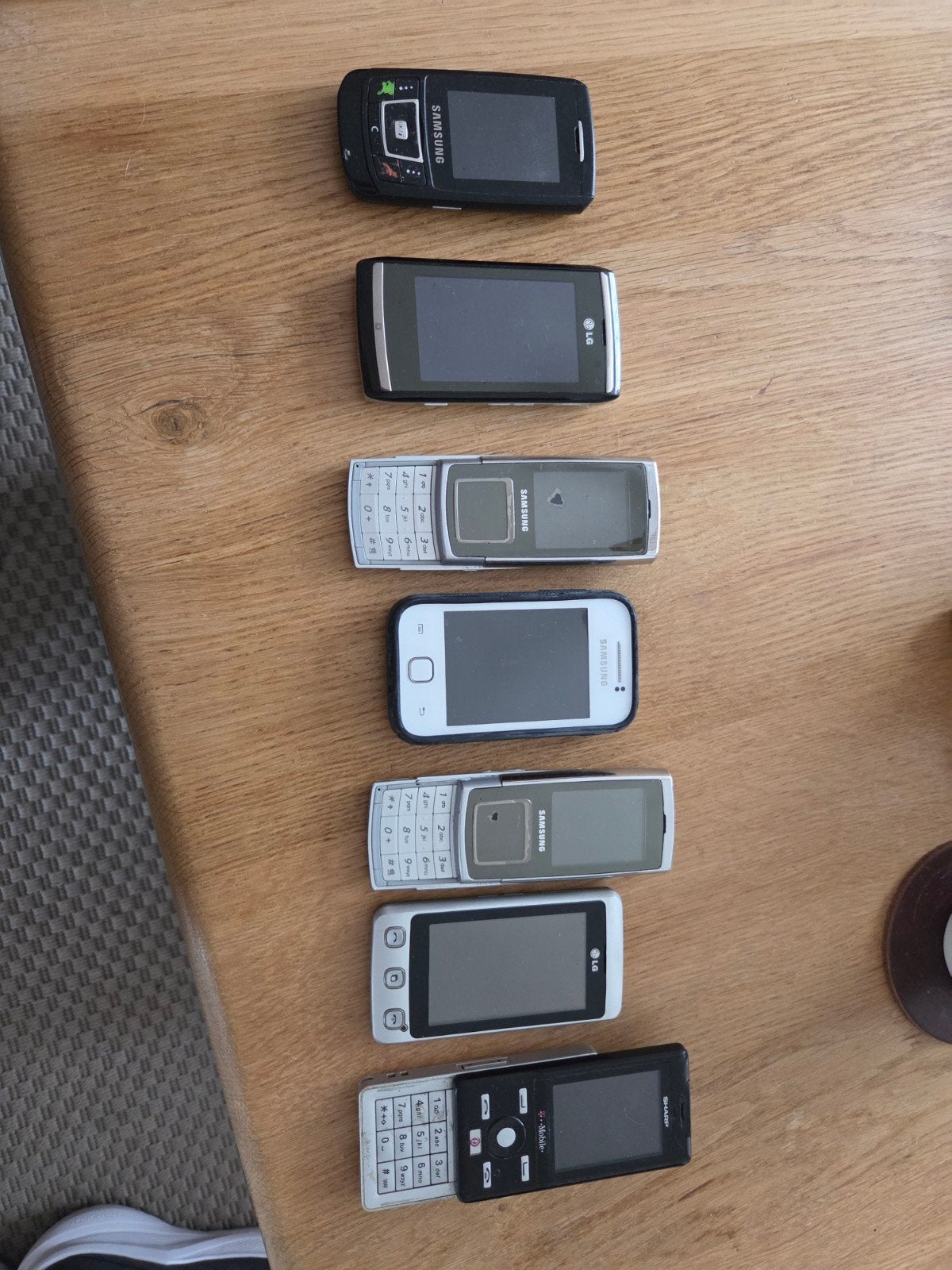 Partij oude mobiele telefoons (LG, Samsung, Sharp), Gebruikt, Overige modellen, Ophalen of Verzenden, Minder dan 3 megapixel