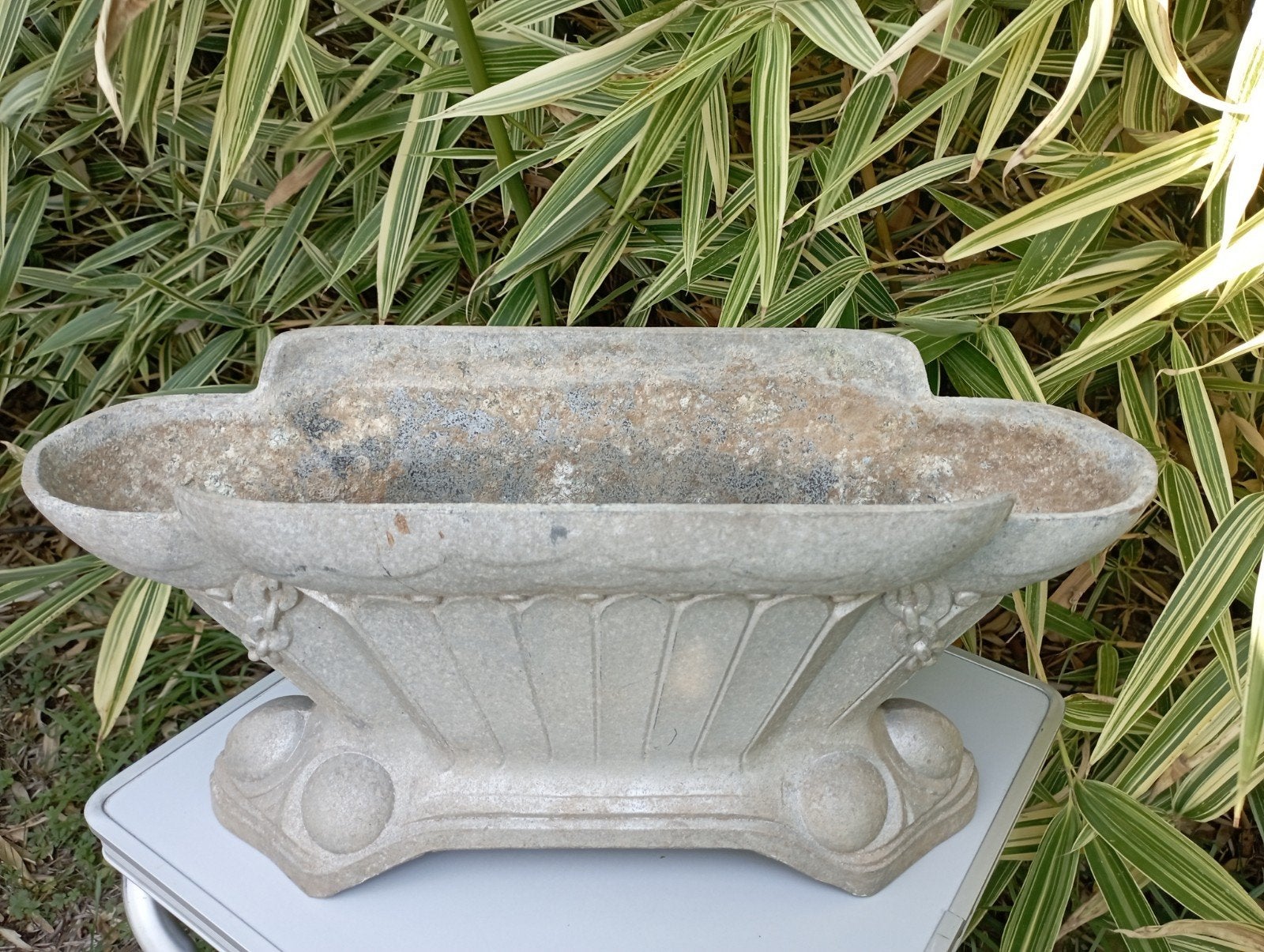 grote gegoten aluminium Jardinière art deco periode, Antiek en Kunst, Curiosa en Brocante, Ophalen of Verzenden