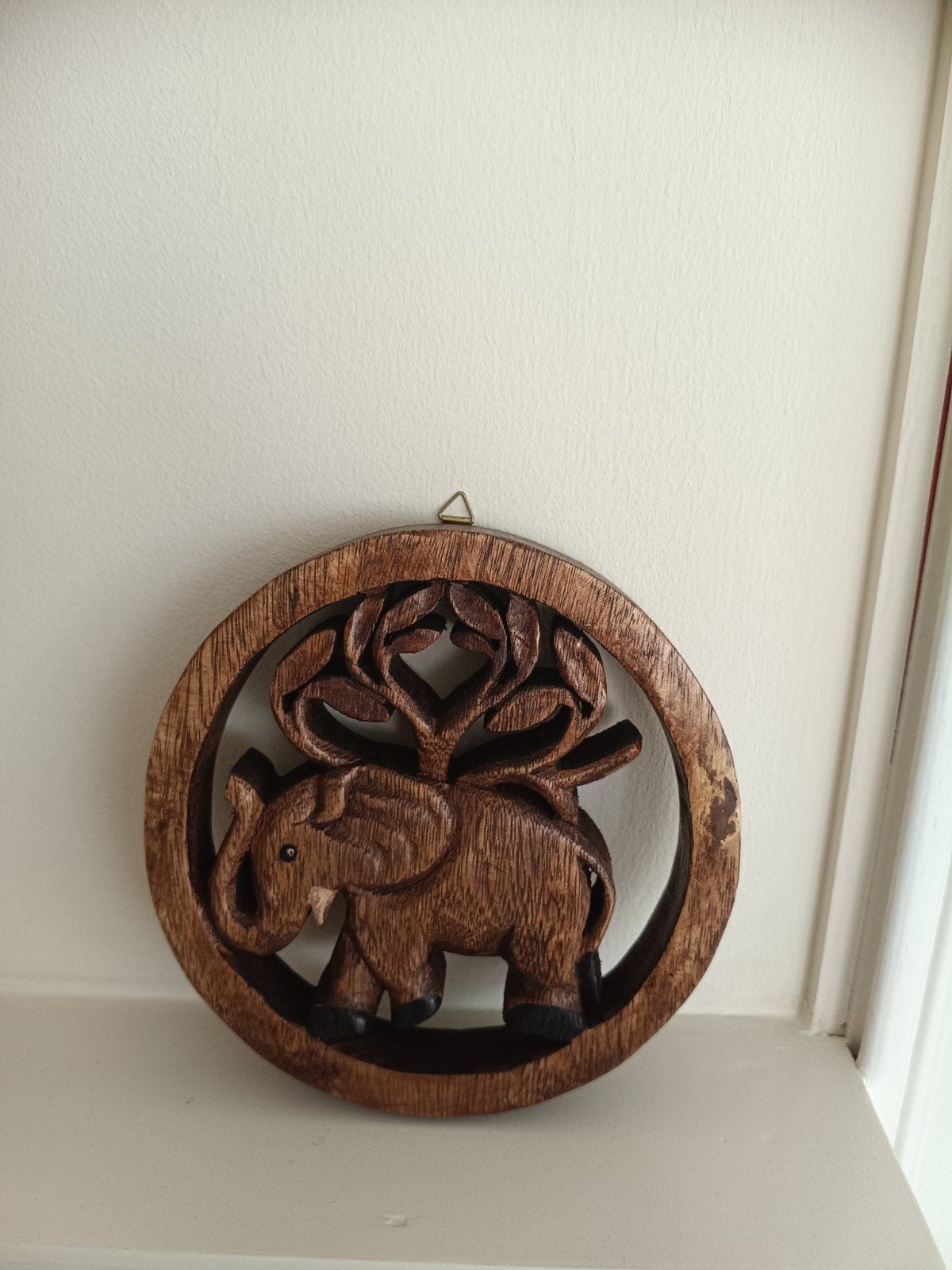Hand gesneden ronde houten wanddecoratie, Ophalen, Nieuw