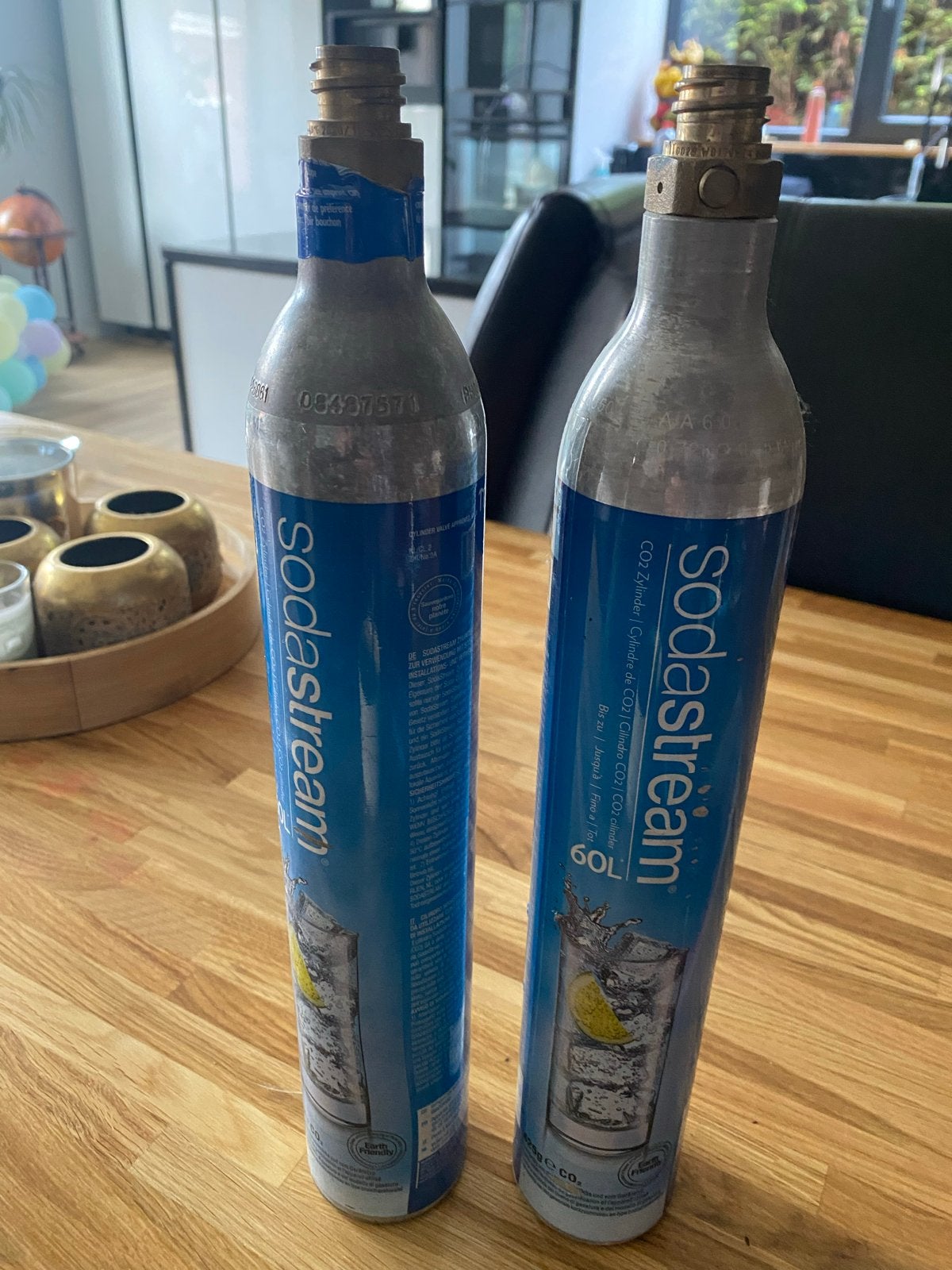 Sodastream CO2 cilinders (2 stuks), Ophalen of Verzenden, Gebruikt