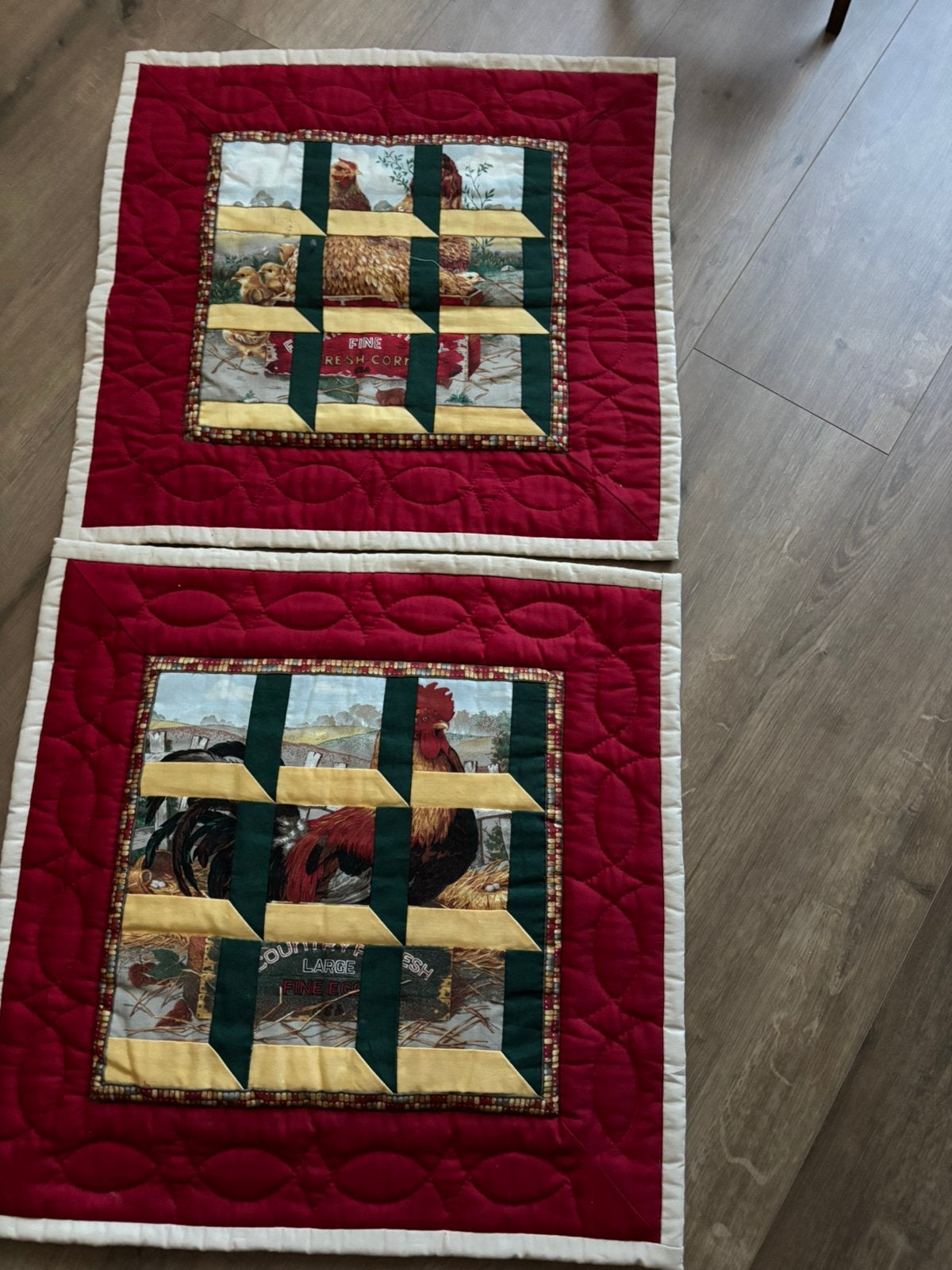2 kleinere quilts voor een kippenliefhebber, Ophalen of Verzenden, Gebruikt
