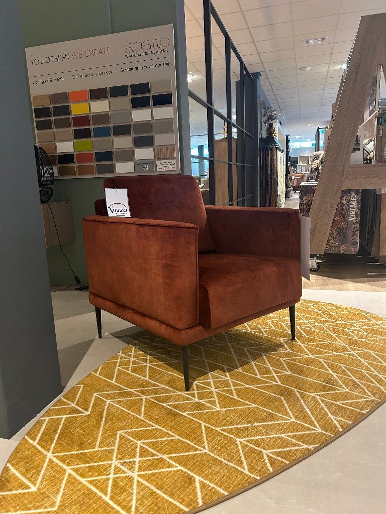 Koperen fauteuil, Ophalen, Info@vissermeubelen.nl, Visser Meubelen, Nieuw