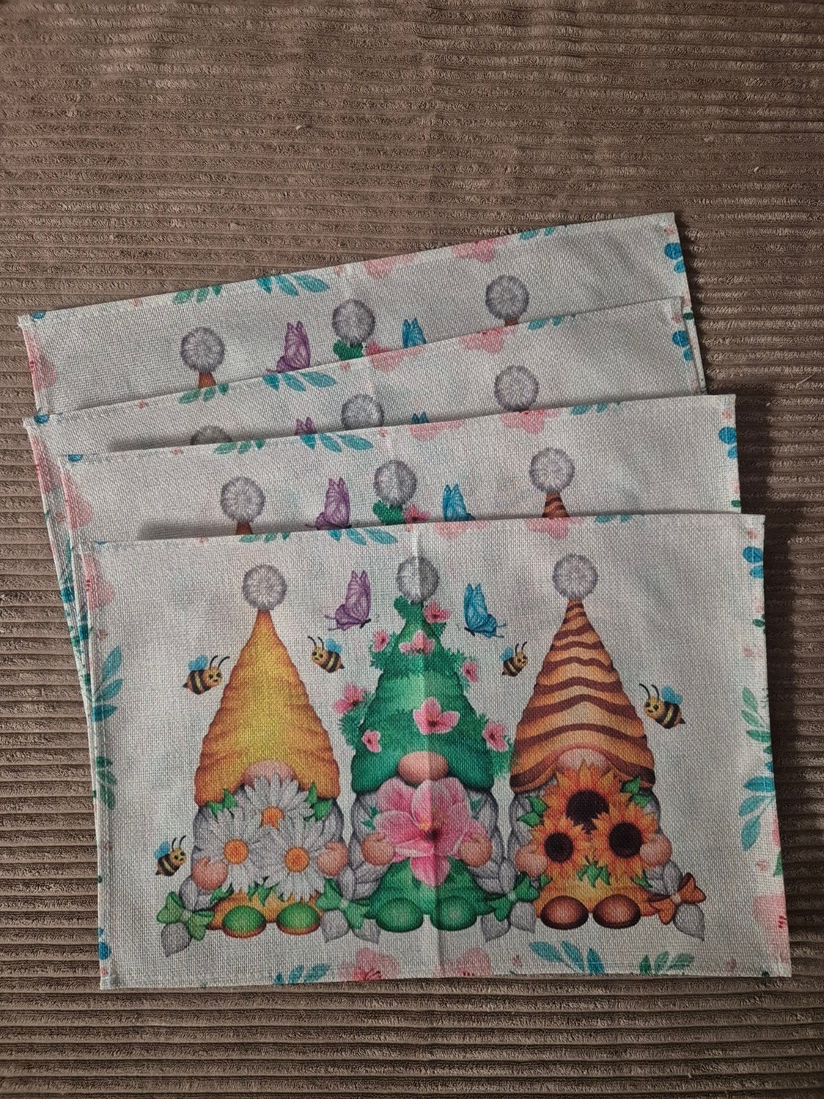 Set van 4 placemats met kabouterprint, Huis en Inrichting, Tafelkleden, Overige materialen, Nieuw, Ophalen of Verzenden, Placemat