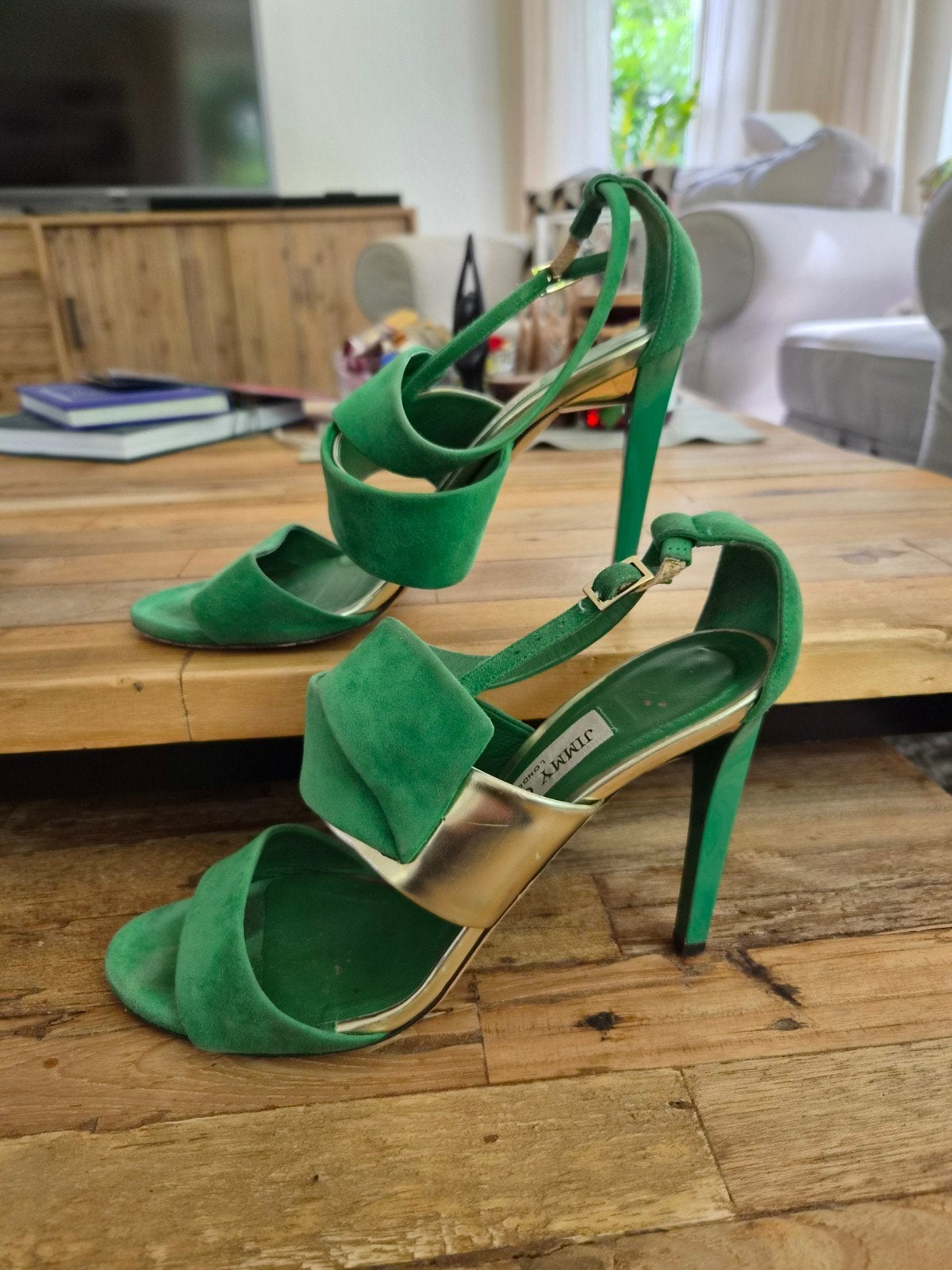 Jimmy Choo Sandalen, Kleding | Dames, Zo goed als nieuw, Jimmy Choo, Groen, Sandalen of Muiltjes