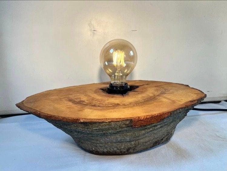 Unieke handgemaakte sfeerlamp van houten knoest, Overige merken, Nieuw, Sfeerlamp, Landelijk