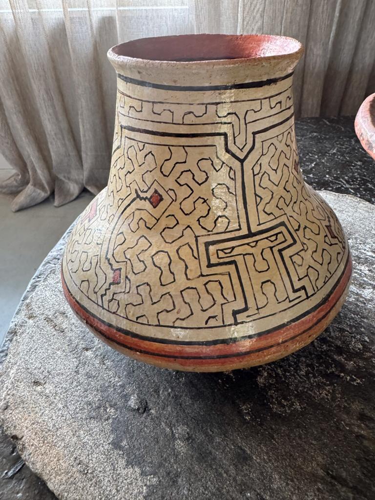 Uniek Antieke Shipobo pot vaas Peru handgemaakt - Hand Craft, Antiek en Kunst, Kunst | Niet-Westerse kunst, Ophalen of Verzenden