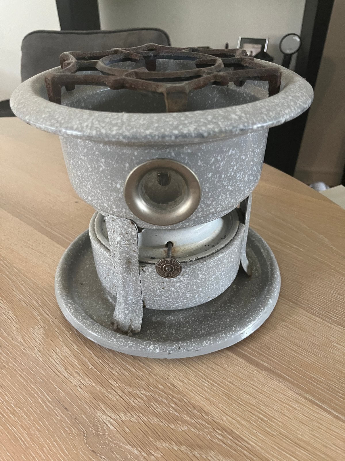 Vintage Petroleum Stel met 1 Pit - Emaille, Ophalen