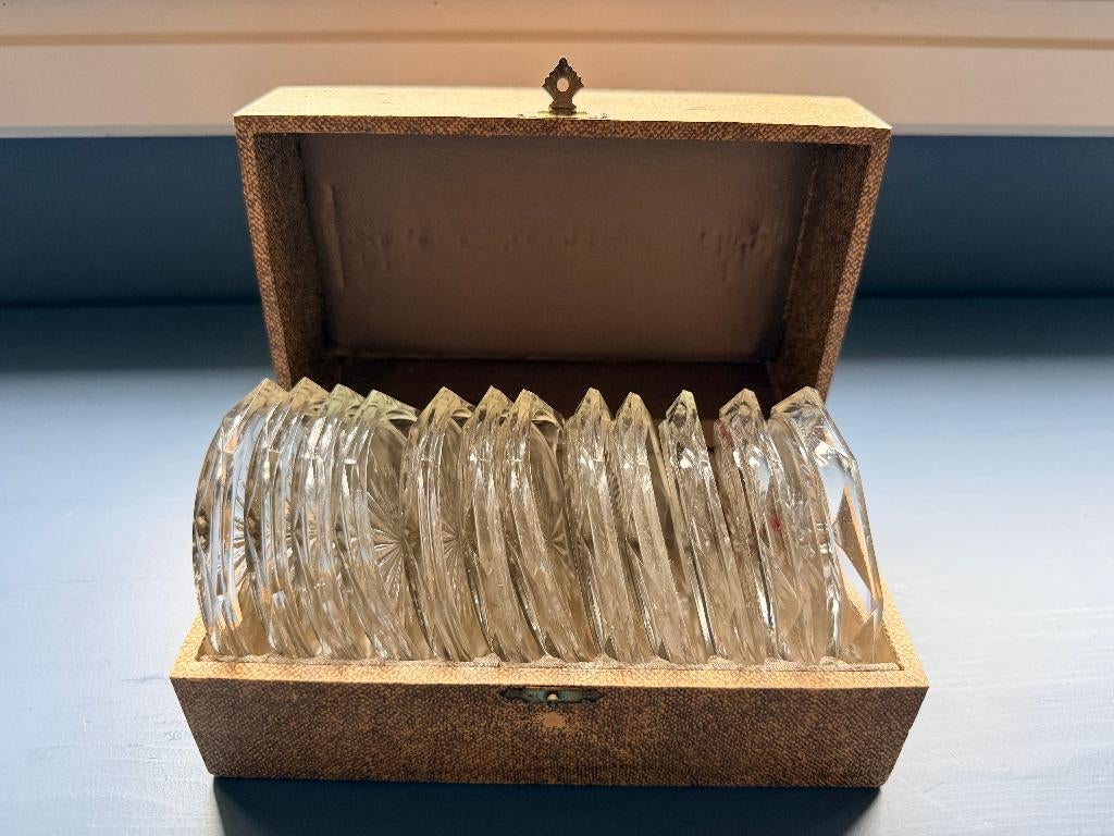 Vintage glazen onderzetters, Ophalen, Zo goed als nieuw, Overig