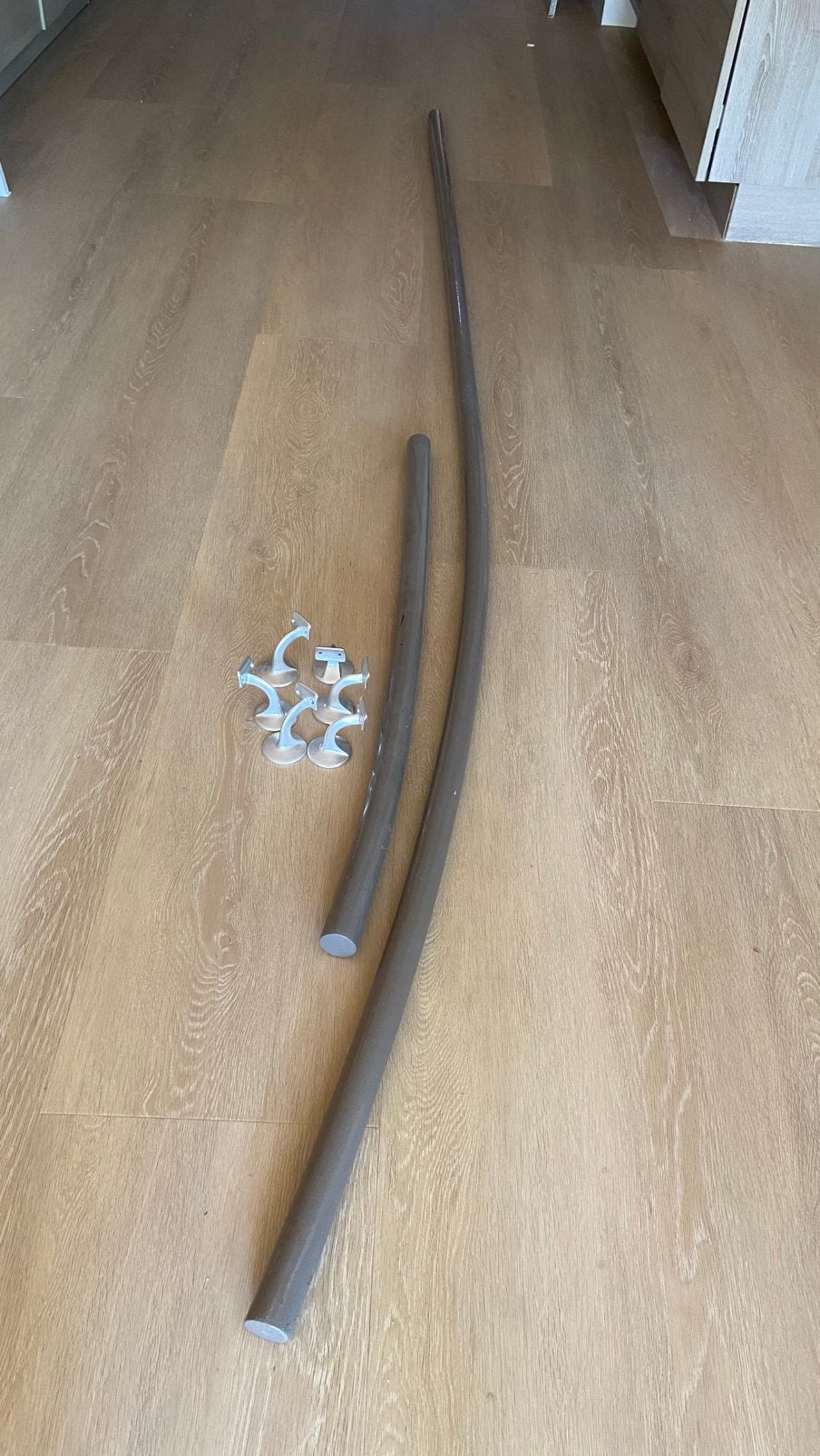 Houten trapleuningen met 6 houders (97 en 295 cm lang), Ophalen, Gebruikt, Trap, 2 tot 4 meter