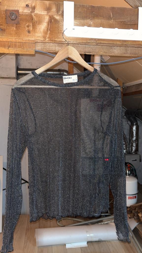 Lange mouwen shirt glitter, Zwart, Maat 42/44 (L), Ophalen of Verzenden, Zo goed als nieuw