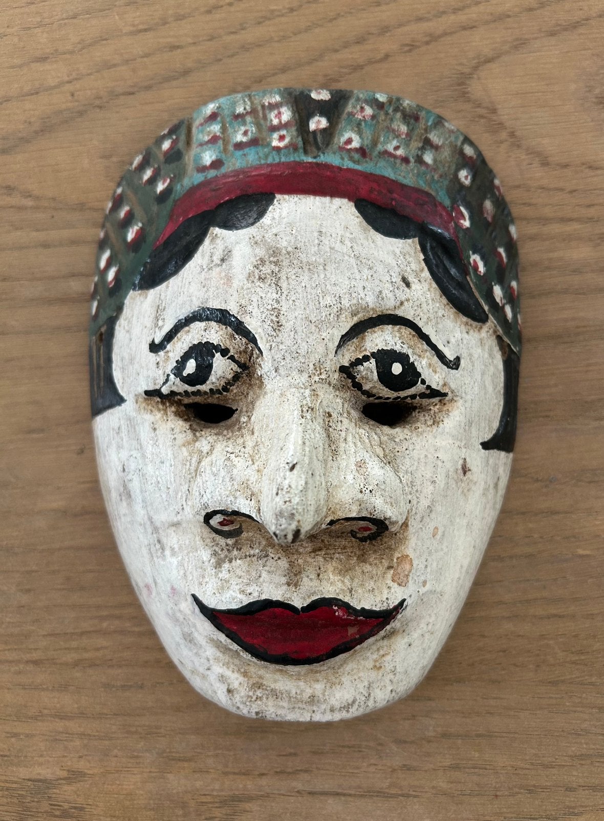 Midden Javaans Topeng masker, Antiek en Kunst, Wit, Masker, Handgemaakt, Ophalen of Verzenden