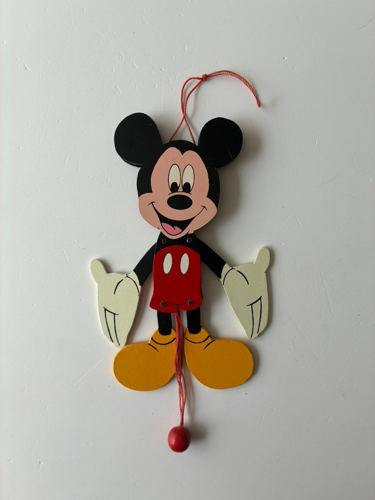 Houten Disney trekpop Mickey Mouse, Gebruikt, Overige typen, Ophalen of Verzenden, Nvt