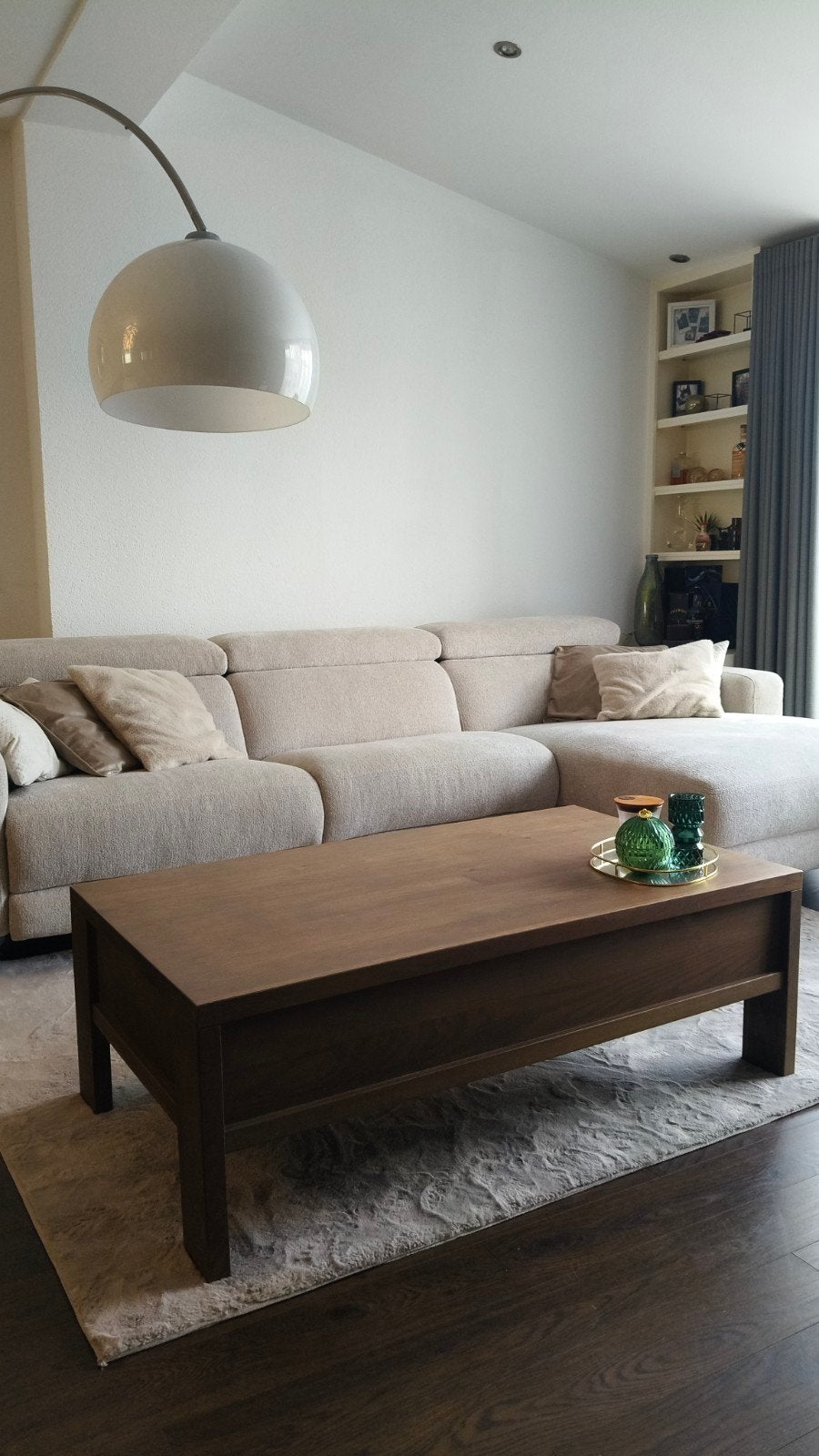 Salontafel massief eiken - van Bommel, Ophalen, Gebruikt, 100 tot 150 cm, Eikenhout