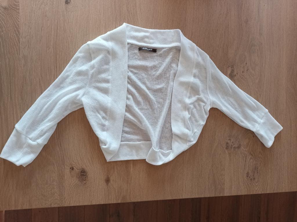 Pieces witte bolero wit kort vestje maat L ong, Kleding | Dames, Wit, Maat 42/44 (L), Ophalen of Verzenden, Gedragen