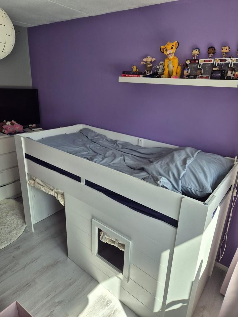 Halfhoogslaper Noah wit met speelruimte, Ophalen, Gebruikt, Halfhoogslaper