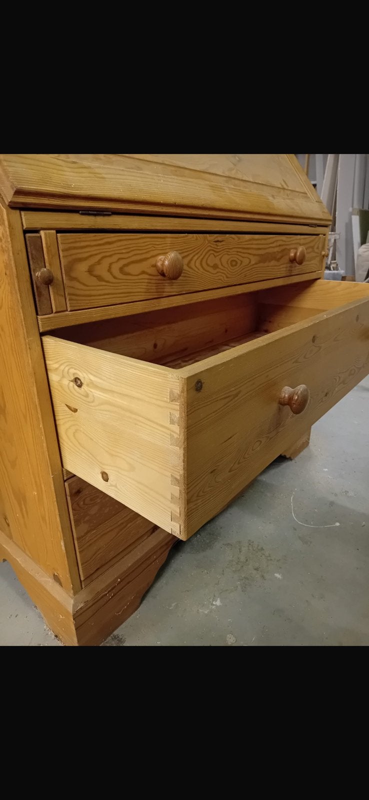 Orginele secretaire met bureaublad en 3 laden!!, Ophalen, 100 tot 150 cm, 100 tot 150 cm, Zo goed als nieuw