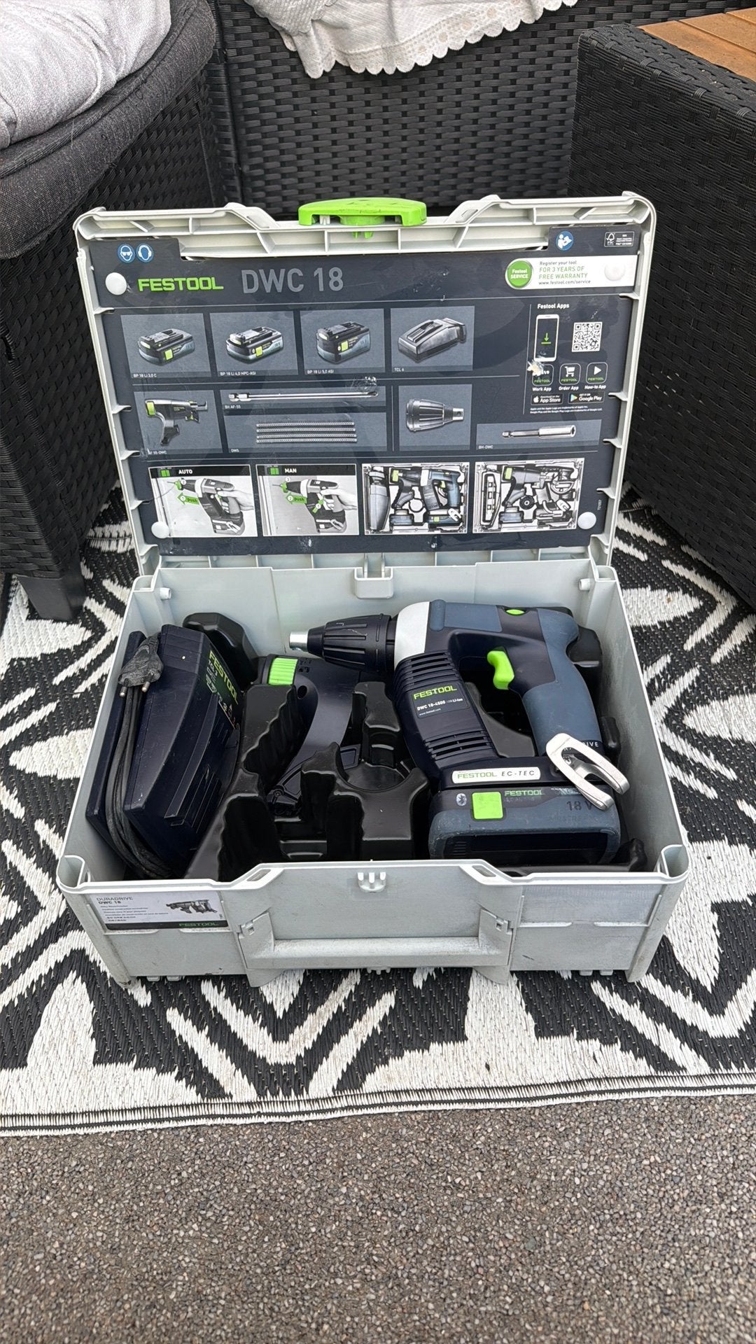 Festool DWC 18-4500 Basic Accu bandschroefmachine DURADRIVE, Variabele snelheid, Ophalen of Verzenden, 400 tot 600 watt, Zo goed als nieuw