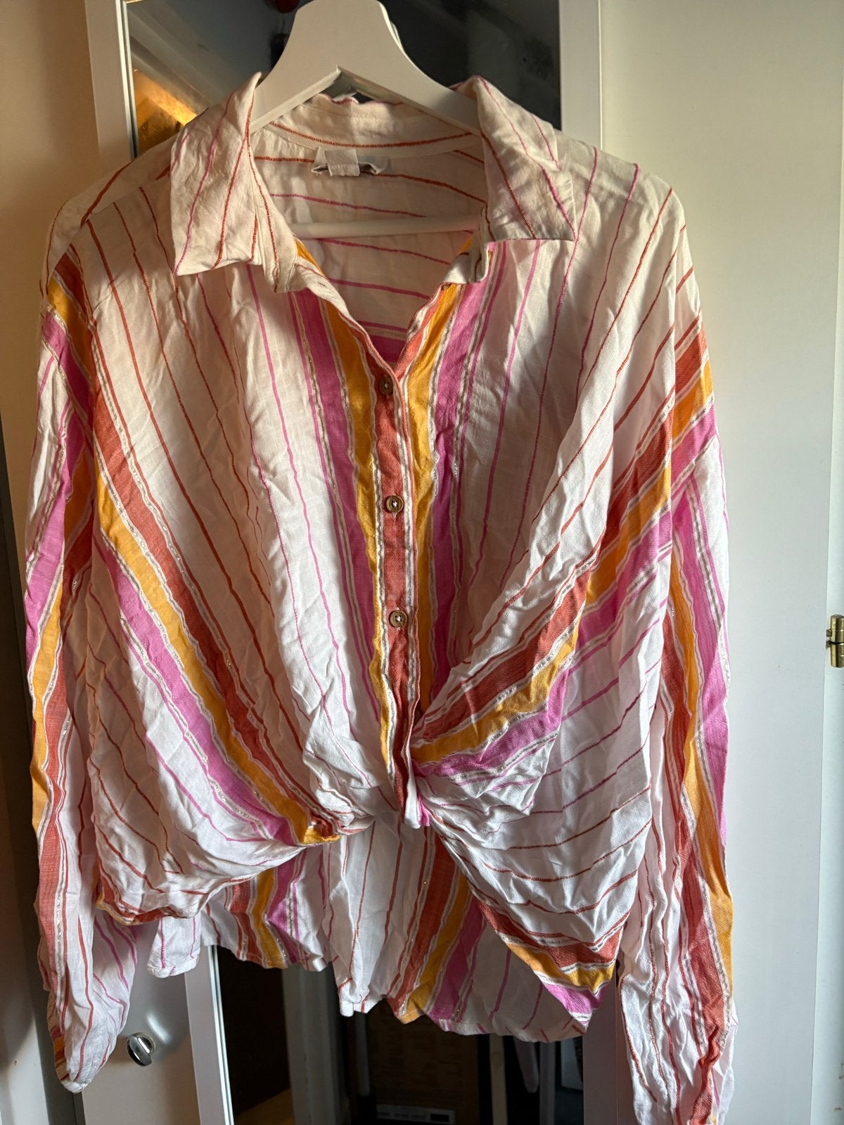 Cotton Club Blouse XL - Gestreepte Zomerblouse, Ophalen of Verzenden, Zo goed als nieuw, Maat 46/48 (XL) of groter, Meerkleurig