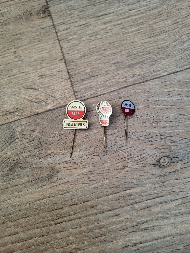3x Pins Speldjes Amstel Bier brouwerij Nederland, Hobby en Vrije tijd, Overige Hobby en Vrije tijd, Ophalen of Verzenden, Zo goed als nieuw