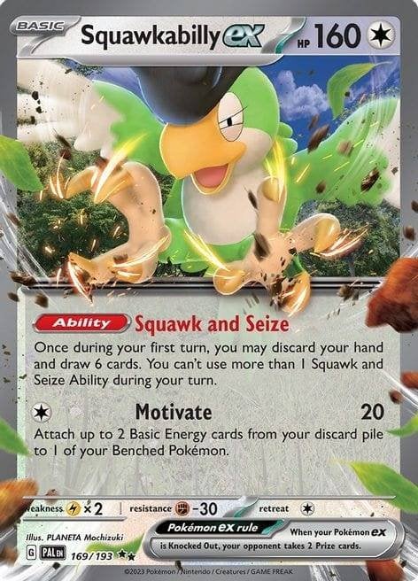 Squawkabilly EX 169 - Paldea Evolved, Ophalen of Verzenden, Nieuw, Losse kaart, Foil