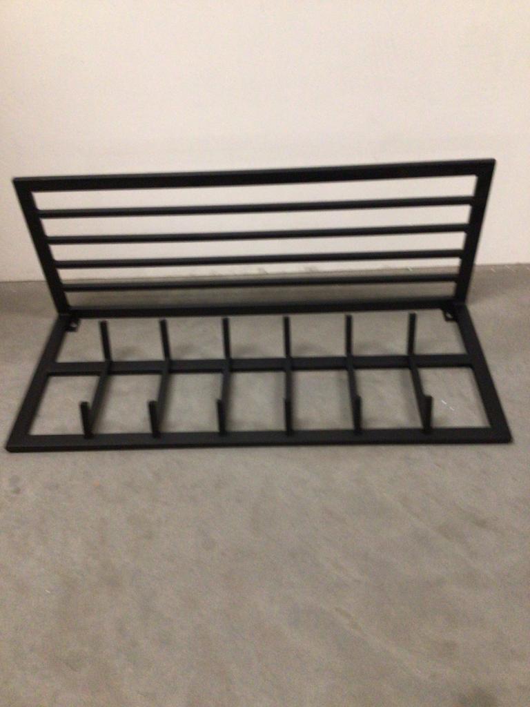 Zwarte metalen wandkapstok met 12 haken, Zo goed als nieuw, Minder dan 100 cm, Metaal, Ophalen
