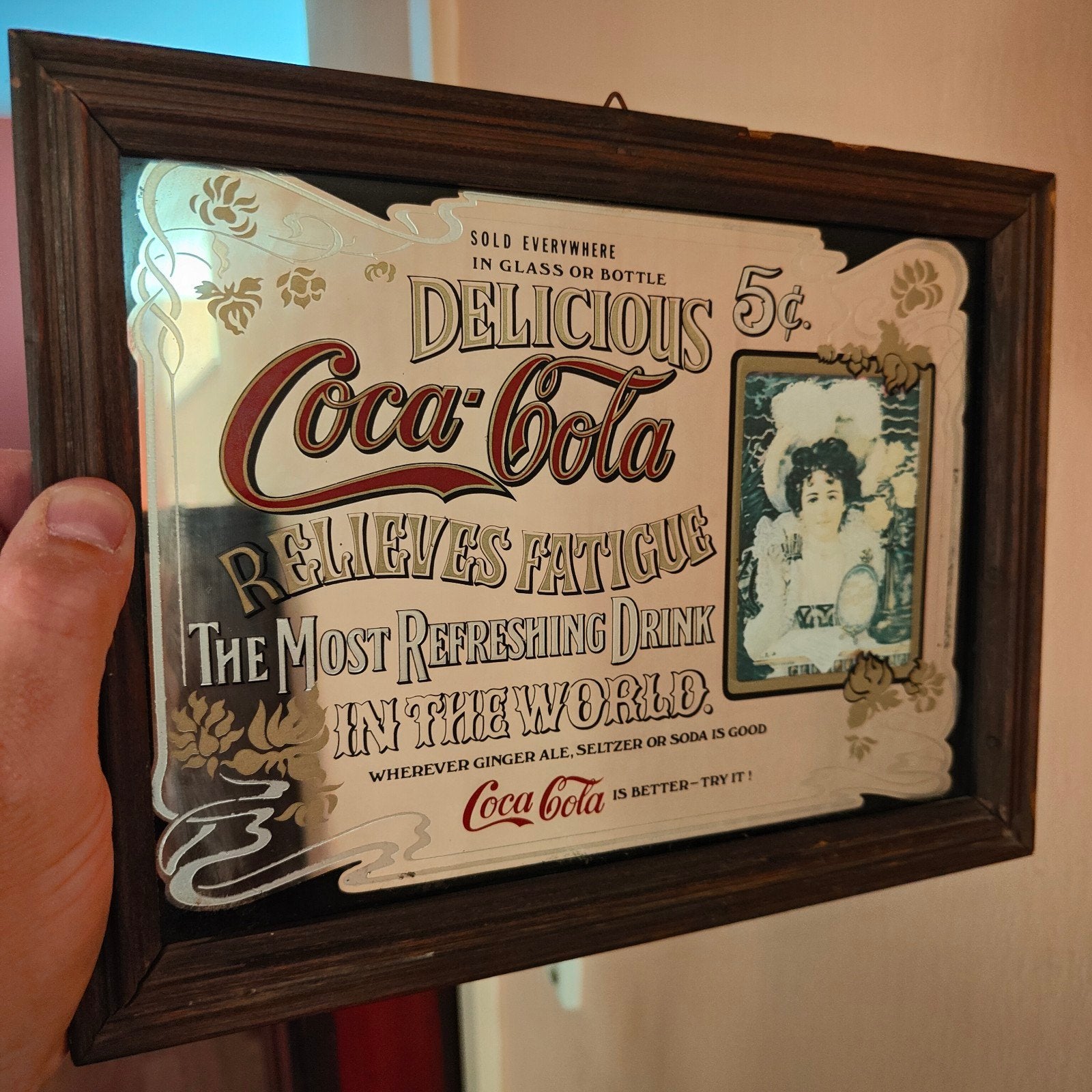 coca cola spiegel, Ophalen, Rechthoekig, 50 tot 100 cm