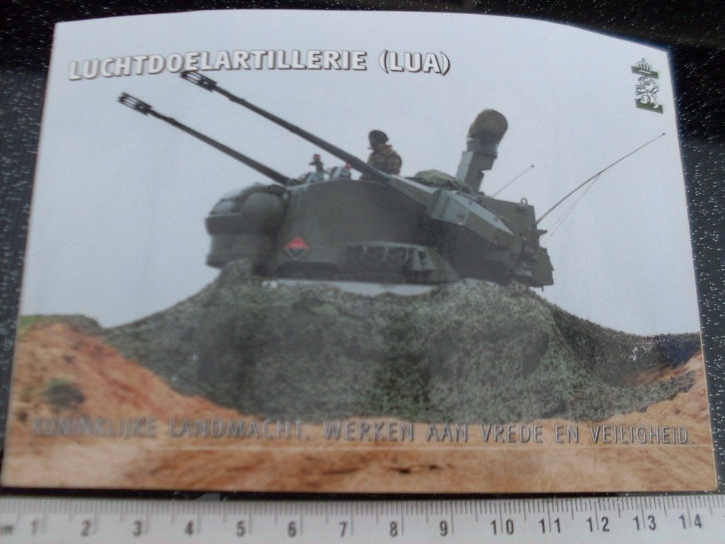 sticker luchtdoelartillerie LUA KL werken vrede veiligheid, Verzamelen, Verzenden, Zo goed als nieuw, Bedrijf of Vereniging