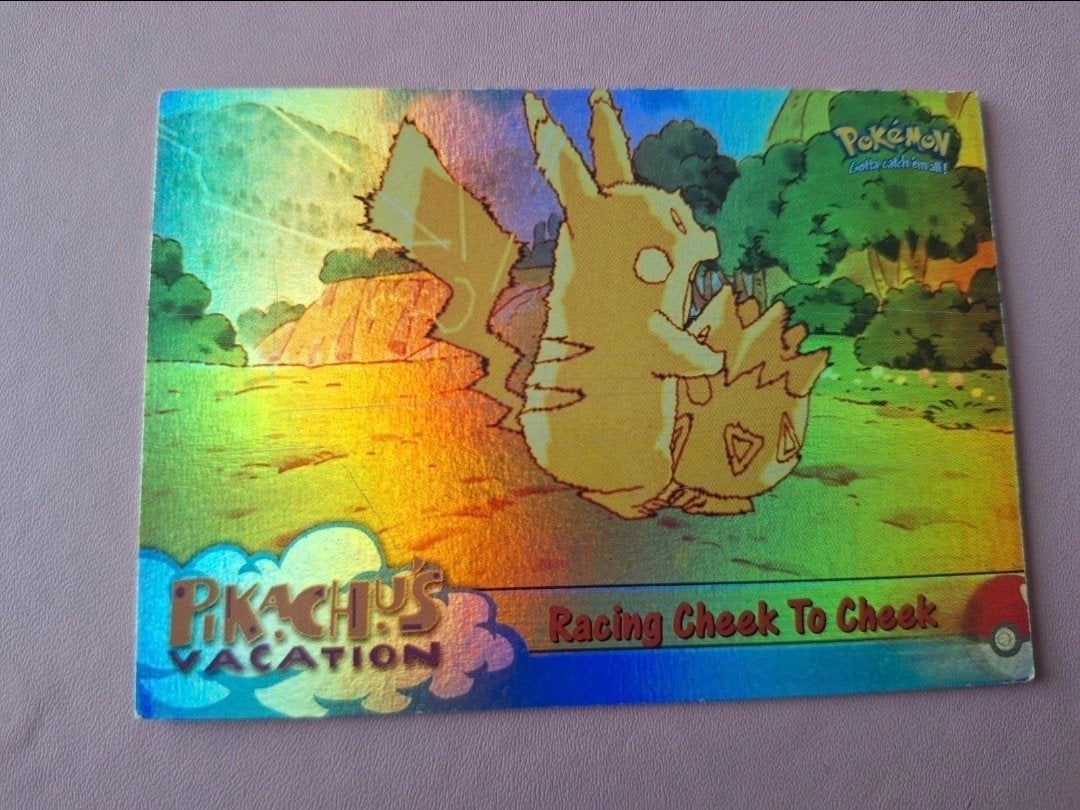 Topps Pikachu's Vacation Holo Foil Kaart '97/'98, Ophalen of Verzenden, Zo goed als nieuw, Losse kaart, Foil
