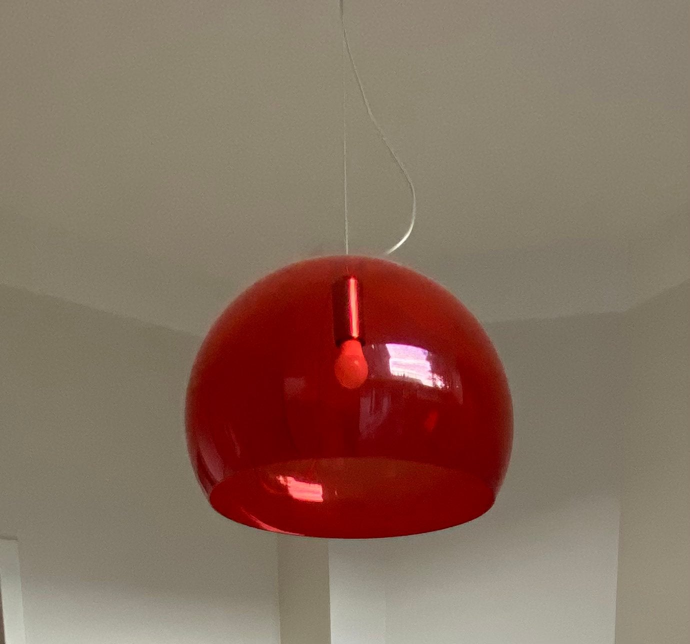 4 stuks Rode Kartell FL/Y hanglamp LED, Ophalen of Verzenden, Gebruikt, Kunststof