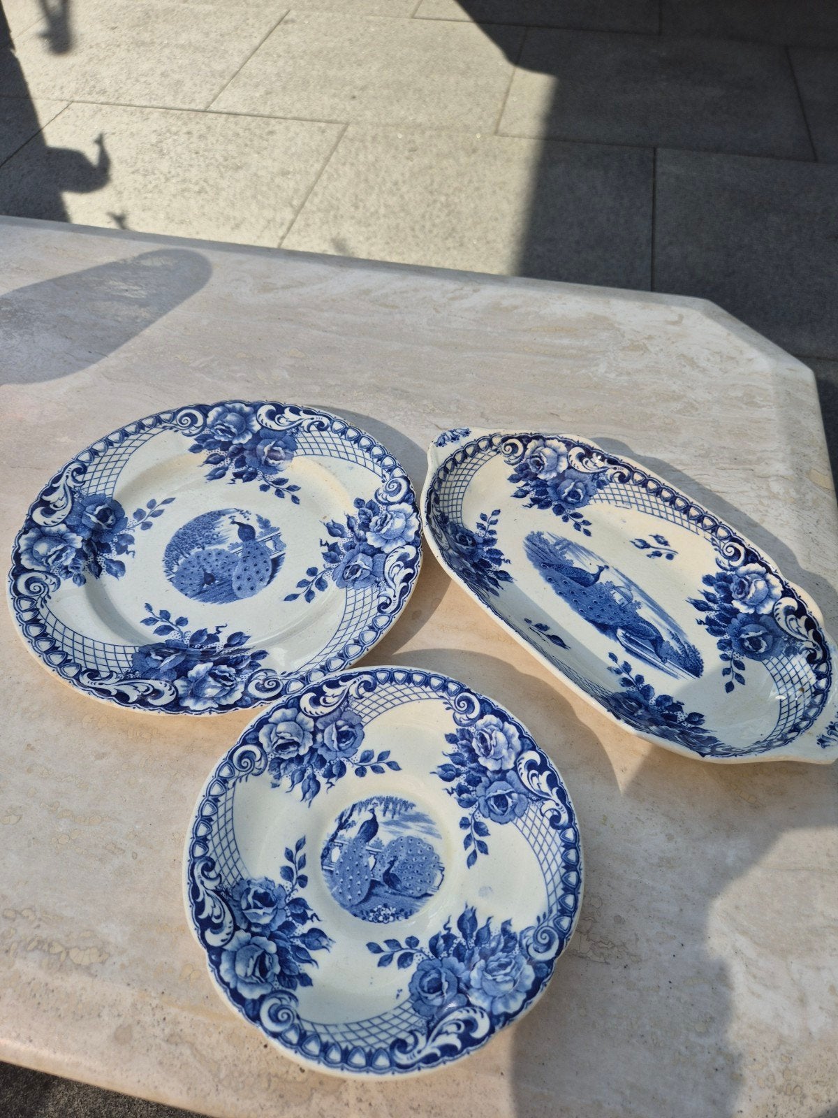Antiek Maastrichts Aardewerk: Peacock Servies Set, Antiek en Kunst, Antiek | Servies los, Ophalen