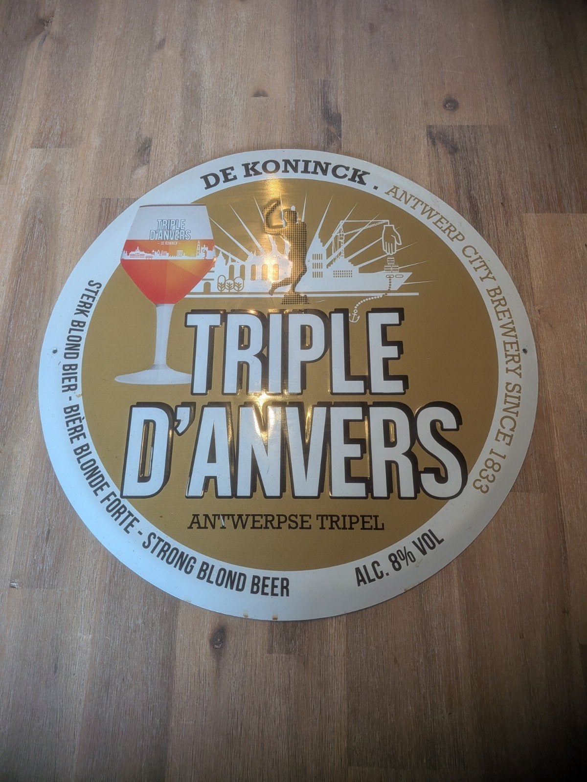 De Koninck Triple D'Anvers Reclamebord - Antwerps Tripel, Ophalen of Verzenden