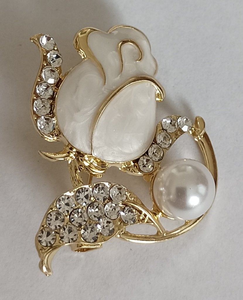 Roos broche, Overige materialen, 4 tot 7 cm, Overige kleuren, Nieuw