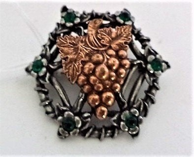 Zeldzame vintage Miracle Broche Schotse Druiventros (4647), Sieraden, Tassen en Uiterlijk, Ophalen, Zo goed als nieuw, Zilver