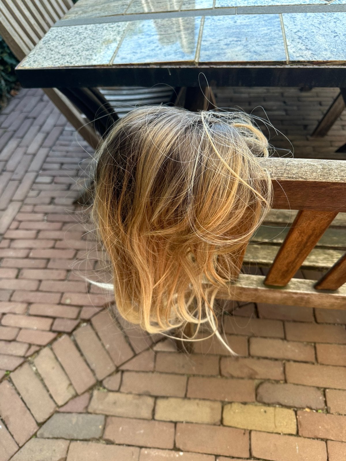 KOOPJE, Asblonde Haar topper lang met uitgroei,  nieuw !, Verzenden, Nieuw, Pruik of Haarverlenging