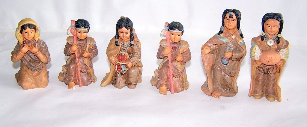 6 vintage Native American (Kerststal) figuurtjes. Zeldzaam., Ophalen of Verzenden, Zo goed als nieuw, Overige typen